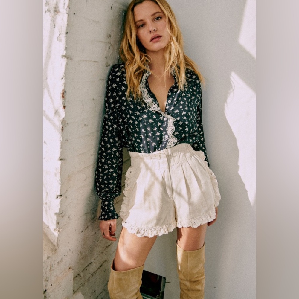 Sézane x SEA NY Chlo Shirt in Navy Floral Pattern FR 40 / US 8 - Picture 2 of 16